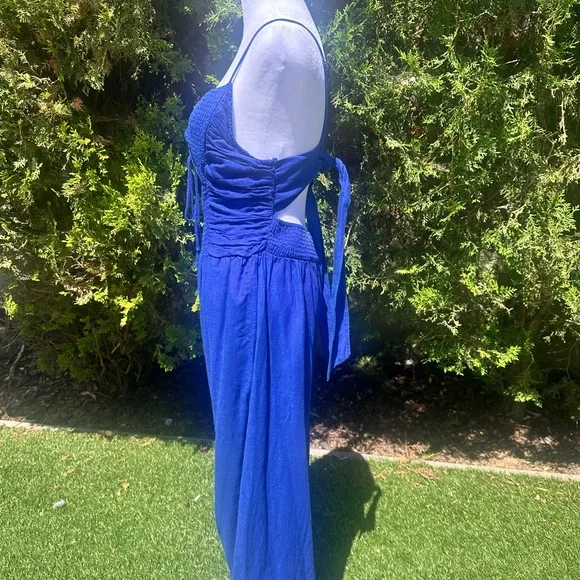 Free People Navy Blue Chiara Halter Jumpsuit/Playsuit with Wide-Leg Design - Picture 5 of 7